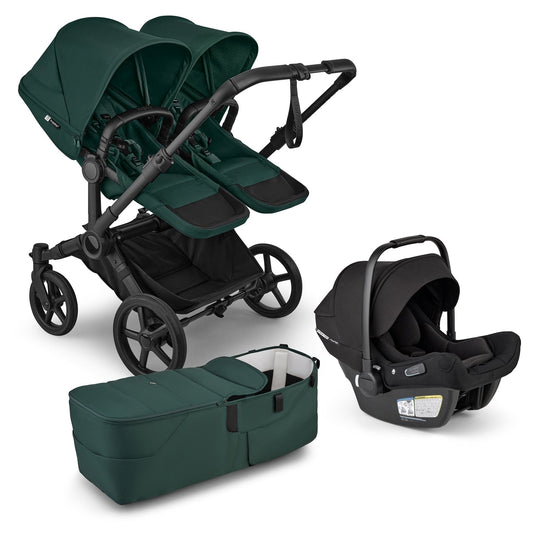 Bugaboo Donkey 6 Duo + Turtle Air Shield Travel System Bundle - Black / Fern Green / Fern Green - D6-DUO-TRVL-100370033