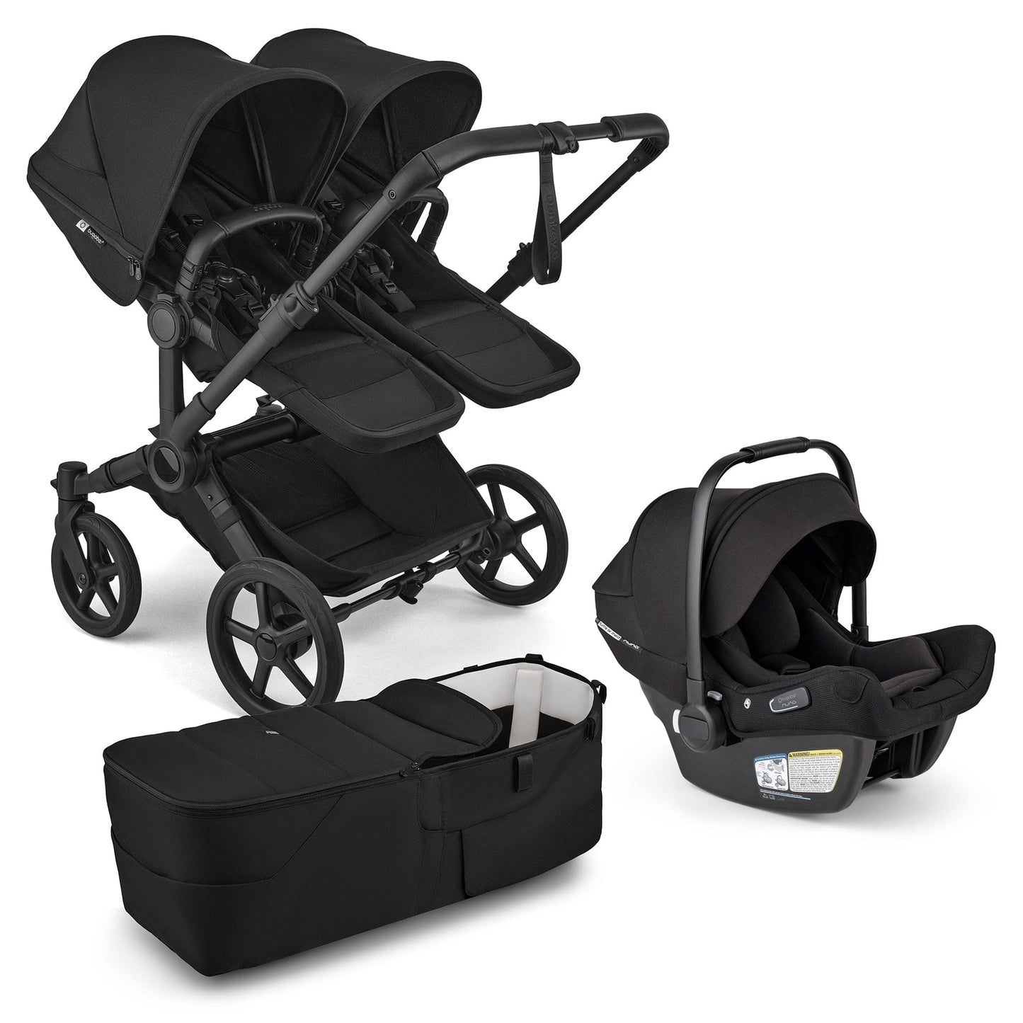 Bugaboo Donkey 6 Duo + Turtle Air Shield Travel System Bundle - Black / Heritage Black / Heritage Black - D6-DUO-TRVL-100370029