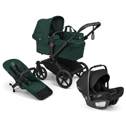Bugaboo Donkey 6 Mono + Turtle Air Shield Travel System Bundle - Black / Fern Green / Fern Green - D6-TRVL-100370033