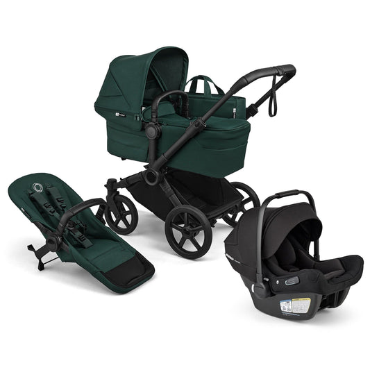 Bugaboo Donkey 6 Mono + Turtle Air Shield Travel System Bundle - Black / Fern Green / Fern Green - D6-TRVL-100370033