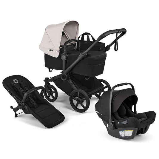 Bugaboo Donkey 6 Mono + Turtle Air Shield Travel System Bundle - Black / Heritage Black / Misty White - D6-TRVL-100370035