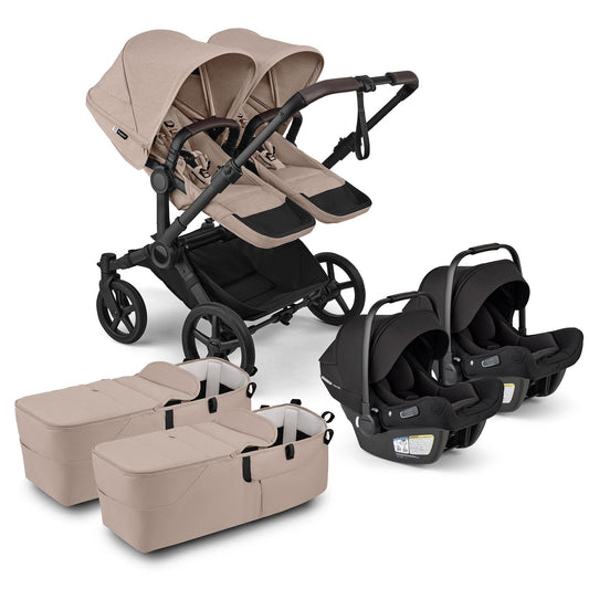 Bugaboo Donkey 6 + Turtle Air Shield Twin Travel System Bundle - Black / Desert Taupe Melange / Desert Taupe Melange - D6-TWIN-TRVL-100370032