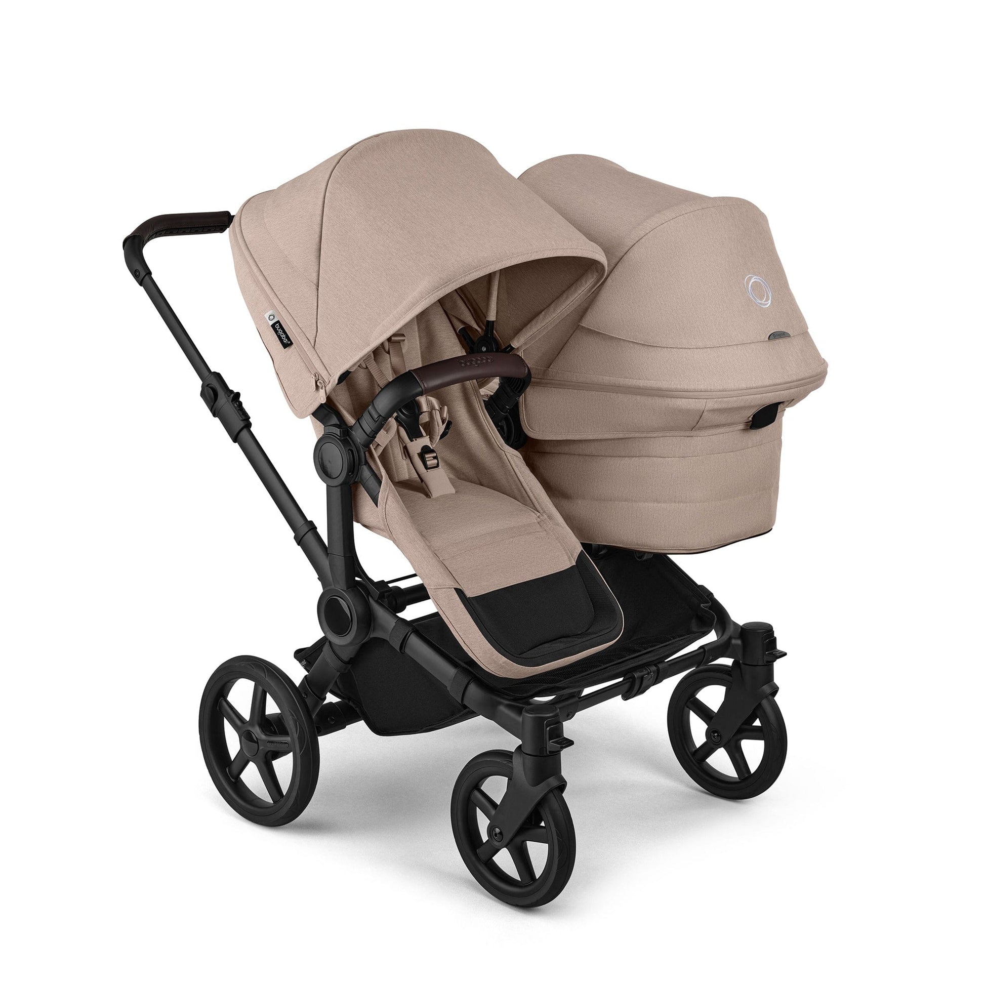 Bugaboo Donkey 6 + Turtle Air Shield Twin Travel System Bundle - Black / Desert Taupe Melange / Desert Taupe Melange - D6-TWIN-TRVL-100370032