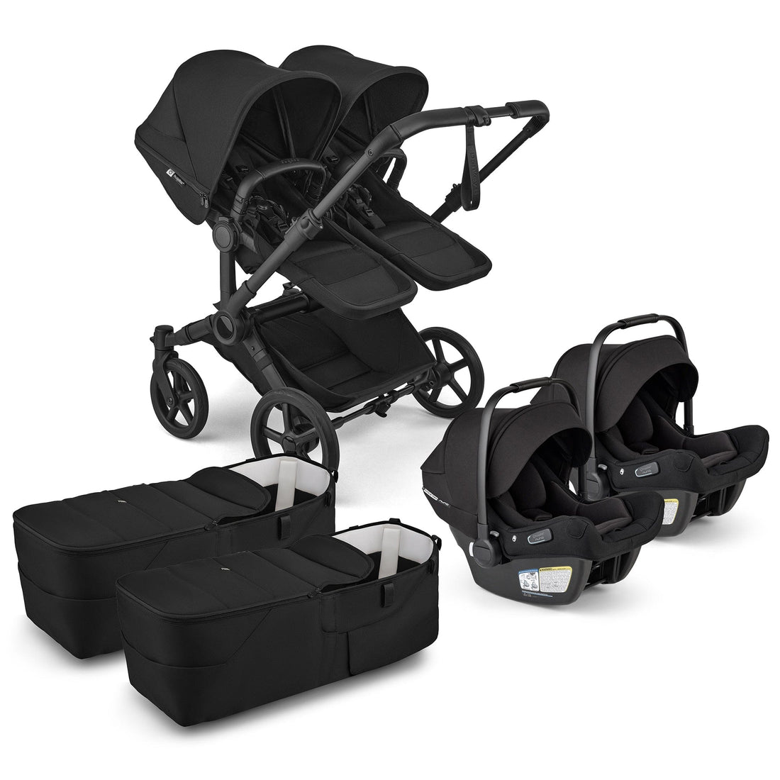 Bugaboo Donkey 6 + Turtle Air Shield Twin Travel System Bundle - Black / Heritage Black / Heritage Black - D6-TWIN-TRVL-100370029