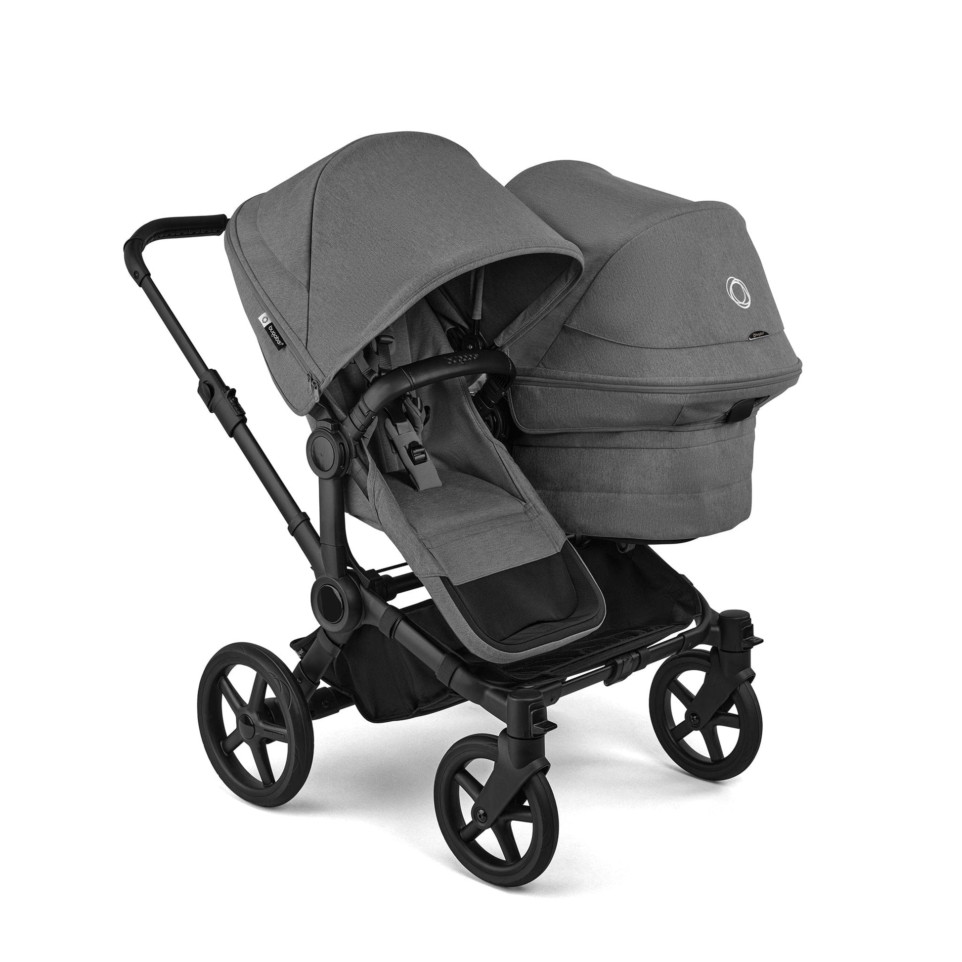 Bugaboo Donkey 6 + Turtle Air Shield Twin Travel System Bundle - Black / Moon Grey / Moon Grey - D6-TWIN-TRVL-100370031
