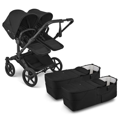 Bugaboo Donkey 6 Twin Complete Stroller Bundle - Black / Heritage Black / Heritage Black - D6-TWIN-100370029