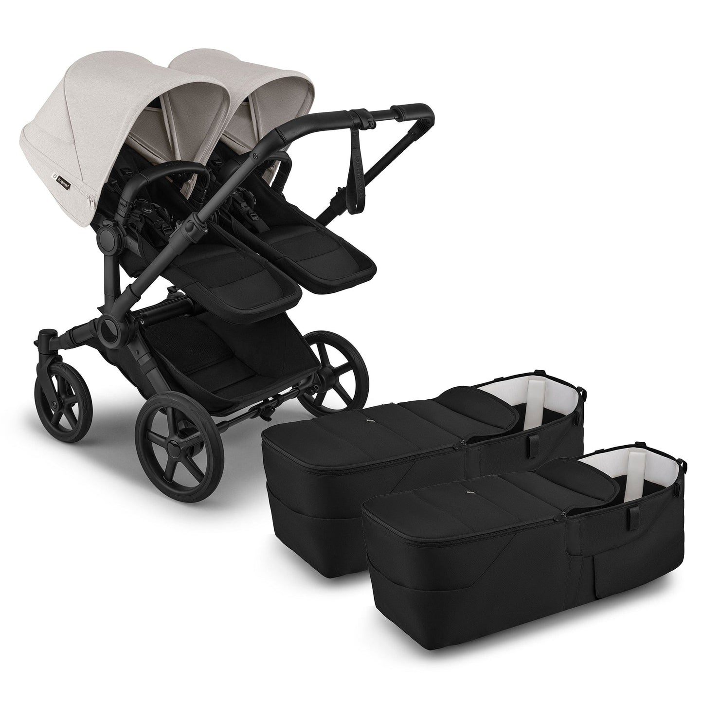 Bugaboo Donkey 6 Twin Complete Stroller Bundle - Black / Heritage Black / Misty White - D6-TWIN-100370035