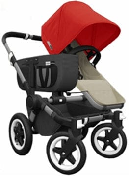 Bugaboo 2016/2017 Donkey Compact Fold Mono Stroller in Sand/Red - 180110SA12-CFRD