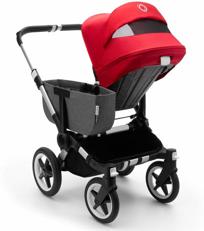 Bugaboo Donkey3 Mono Complete Single to Double Stroller - Aluminum/Grey Melange/Red - 181154GM02
