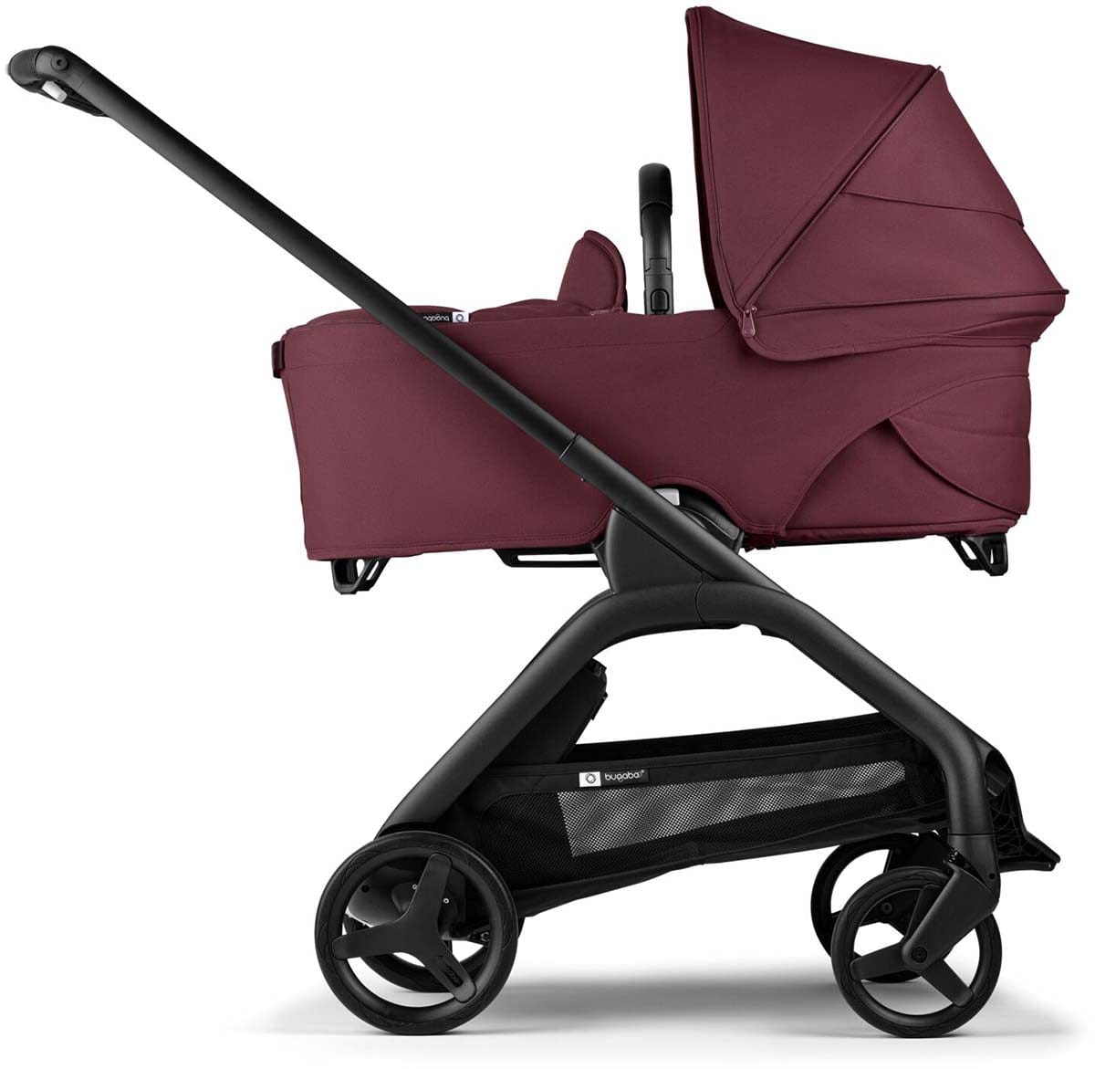Bugaboo Dragonfly Complete Lightweight Compact Stroller + Bassinet - Black / Dark Cherry / Dark Cherry - 100292001