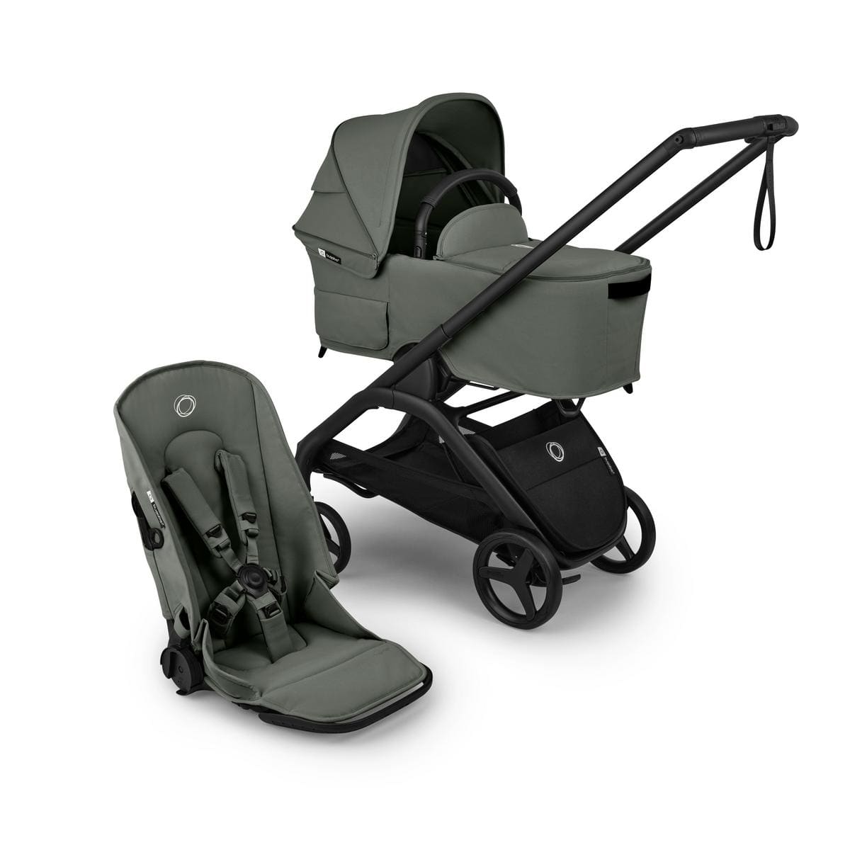 Bugaboo Dragonfly Plus Seat & Bassinet Complete - Black / Forest Green / Forest Green - 100515003