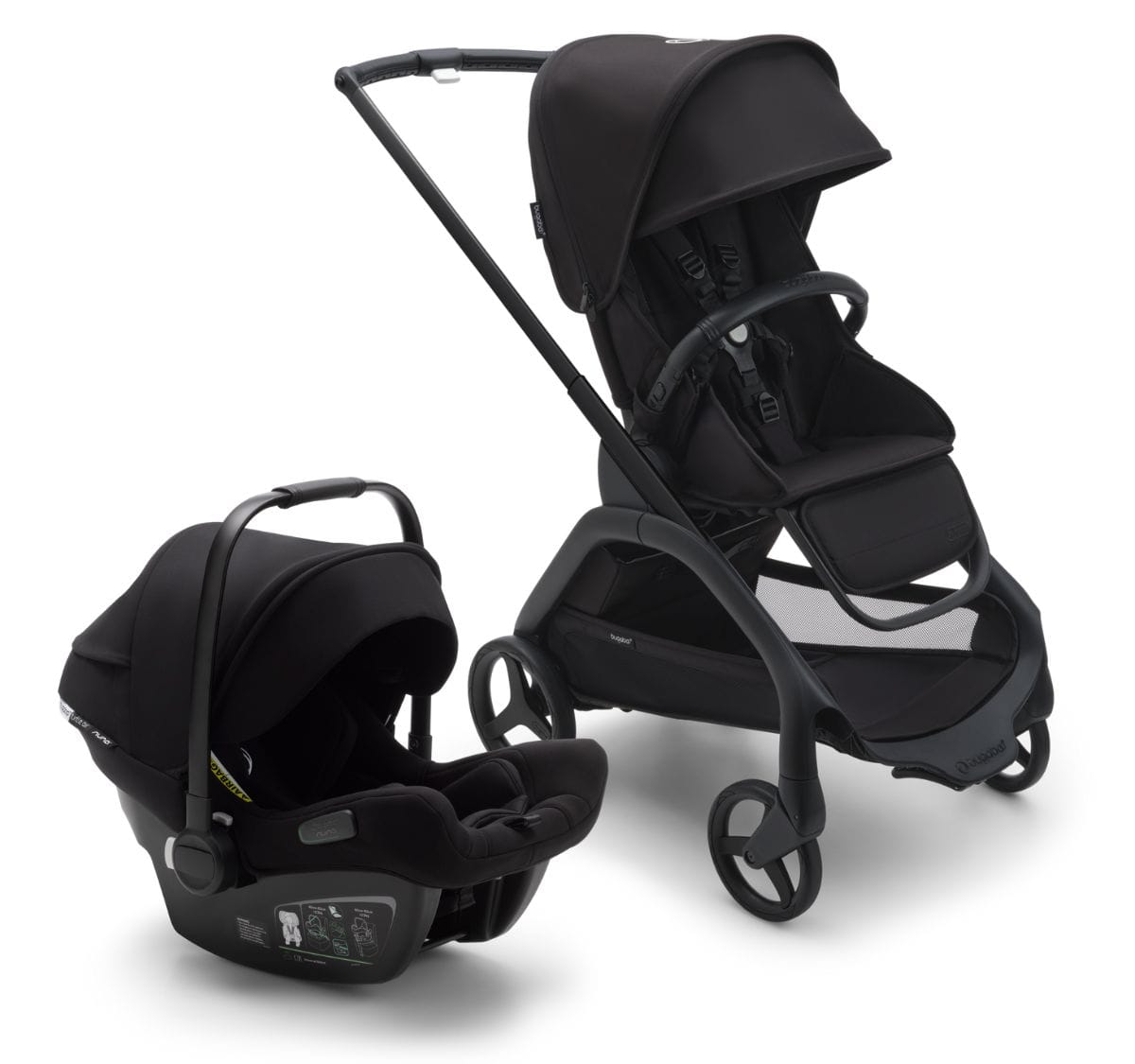 Bugaboo Dragonfly + Turtle Air Travel System Bundle - Black / Midnight Black / Midnight Black / Black - 100176036-80803ZW03