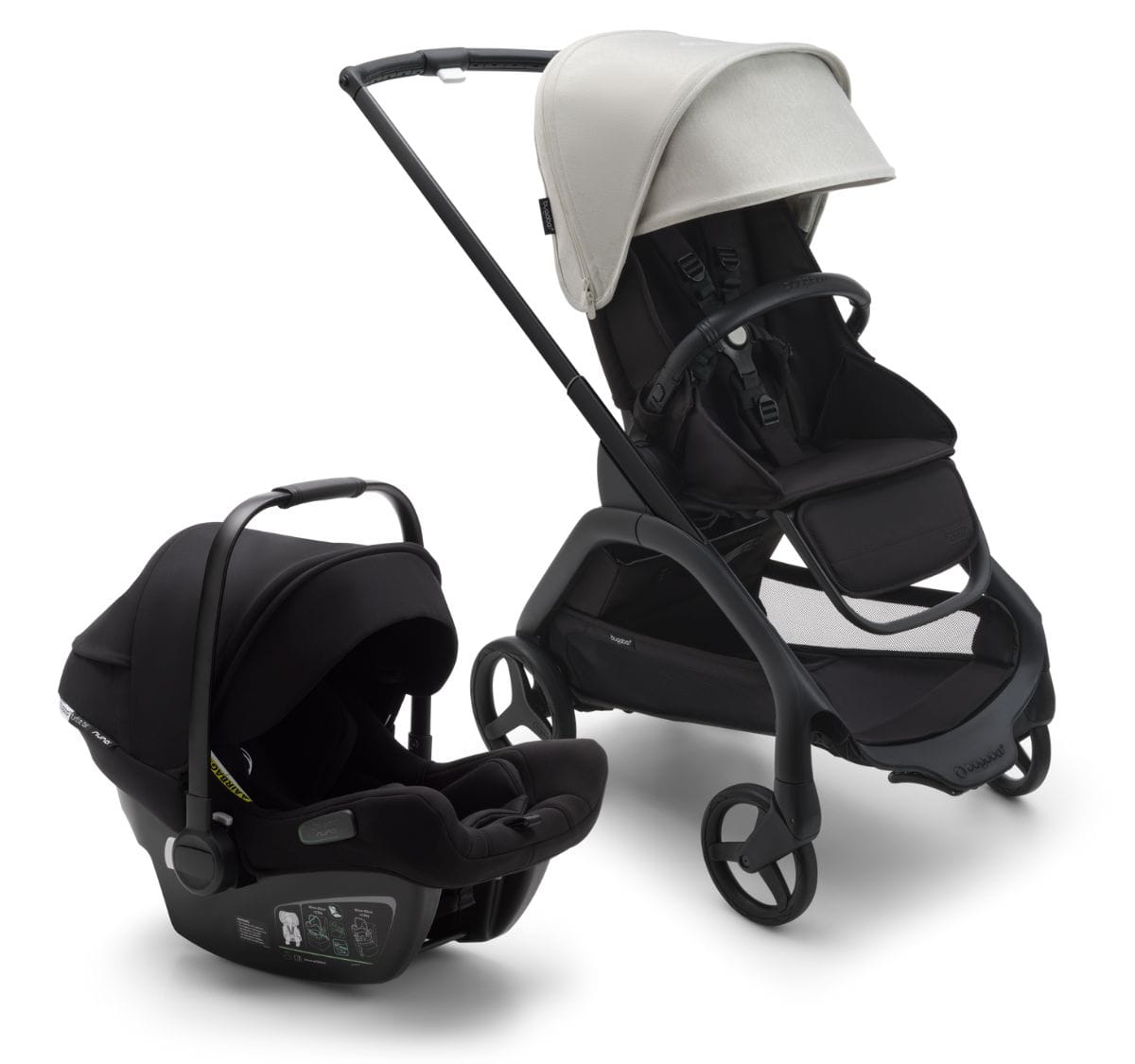 Bugaboo Dragonfly + Turtle Air Travel System Bundle - Black / Midnight Black / Misty White / Black - 100176060-80803ZW03