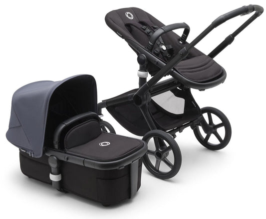 Bugaboo Fox 5 Complete Stroller Bundle - Black / Midnight Black / Stormy Blue - 100051042-100167009
