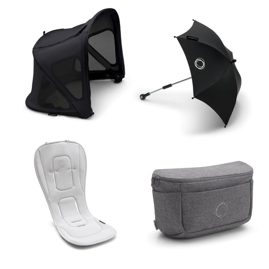 Bugaboo Fox 5 Summer Accessory Bundle - Midnight Black - F5-SUMMER-ACC-MID-BLK
