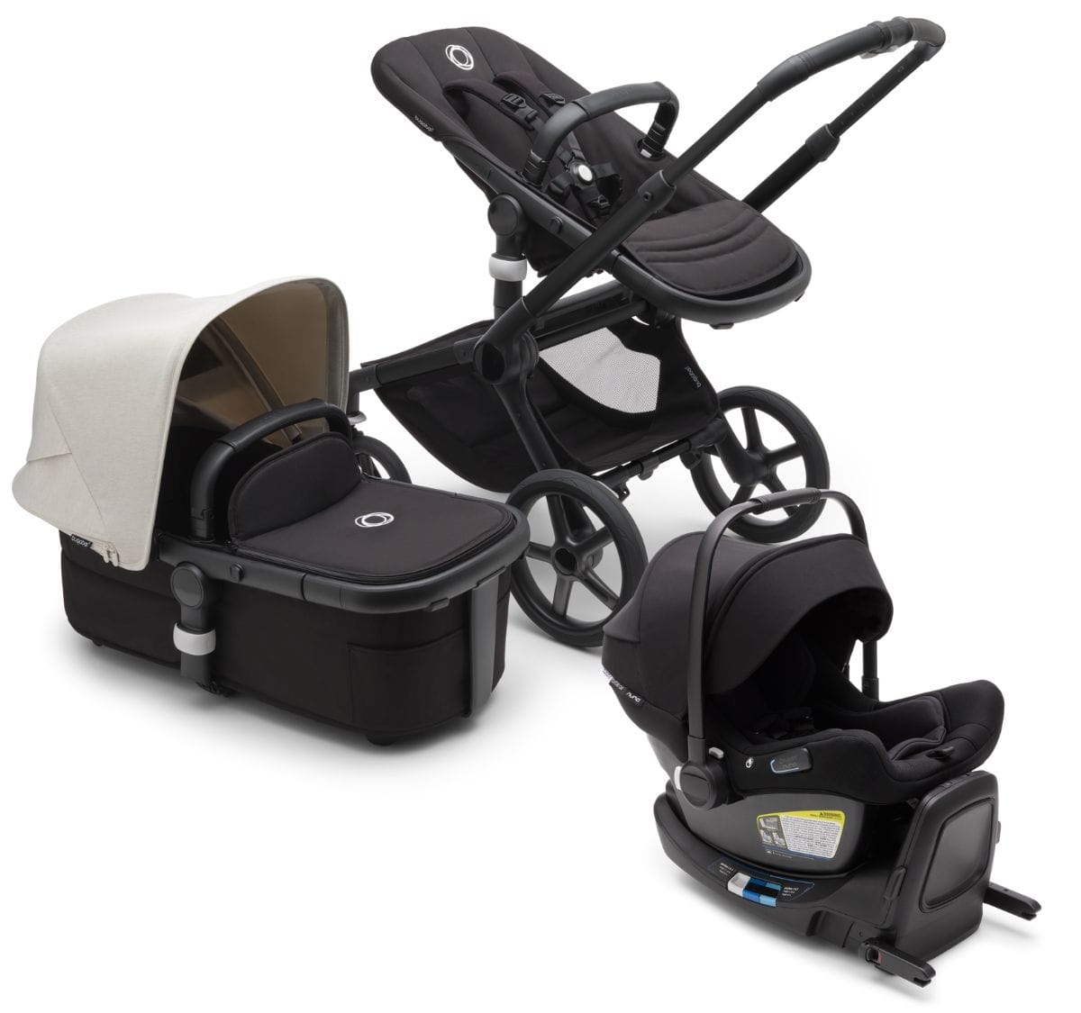 Bugaboo Fox 5 + Turtle Air Travel System Bundle - Black / Midnight Black / Misty White / Black - 100051049-80803ZW03