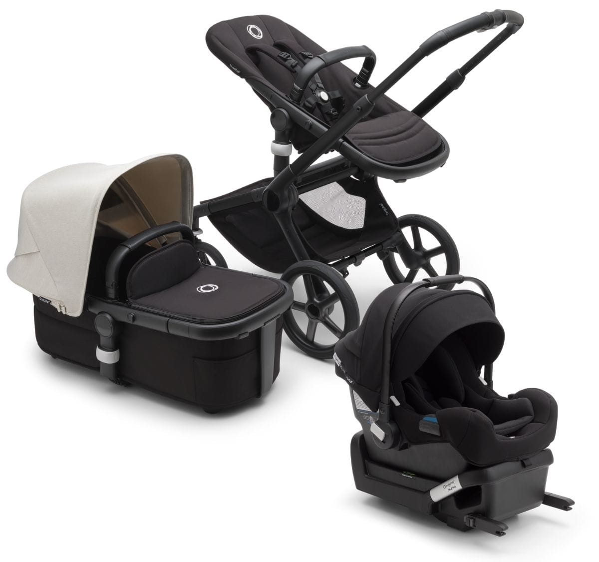Bugaboo Fox 5 + Turtle One Travel System Bundle - Black / Midnight Black / Misty White / Black - 100051049-81703ZW01