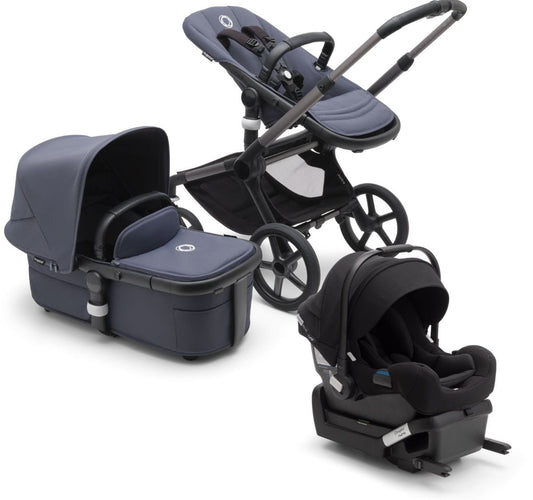 Bugaboo Fox 5 + Turtle One Travel System Bundle - Graphite / Stormy Blue / Stormy Blue / Black - 100051050-81703ZW01