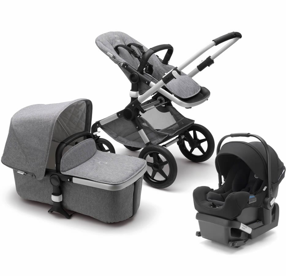 Bugaboo Fox Classic & Turtle Travel System - Aluminum/Grey Melange - 231170AE01-81701ZW01