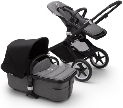 Bugaboo Fox2 Complete Stroller - Black/Grey Melange/Black - FOX2-BLK-GRY-BLK