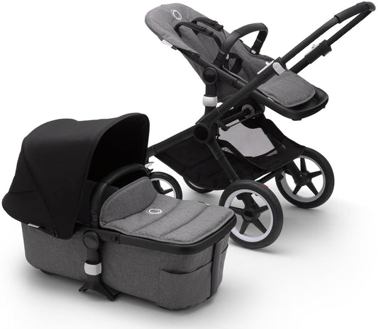 Bugaboo Fox2 Complete Stroller - Black/Grey Melange/Black - FOX2-BLK-GRY-BLK