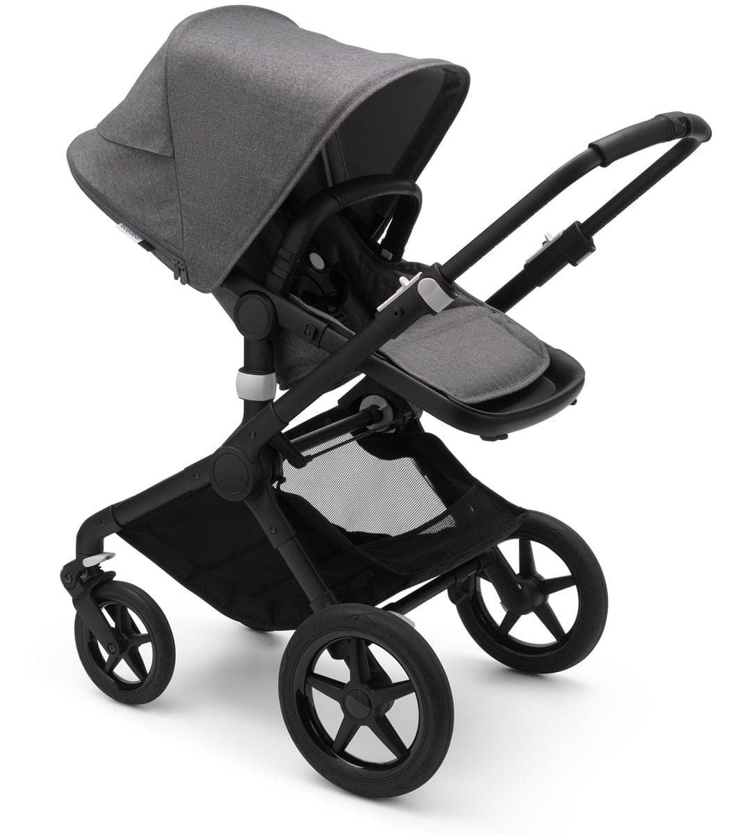 Bugaboo Fox2 Complete Stroller - Black/Grey Melange/Grey Melange - FOX2-BLK-GRY-GRY