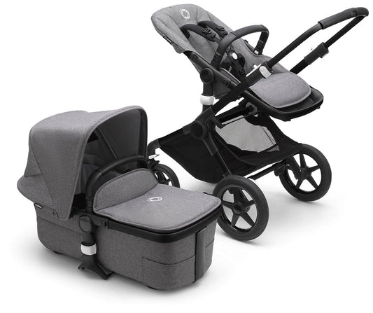 Bugaboo Fox3 Complete Stroller Bundle - Black / Grey Melange / Grey Melange - 2306010051-2306010061