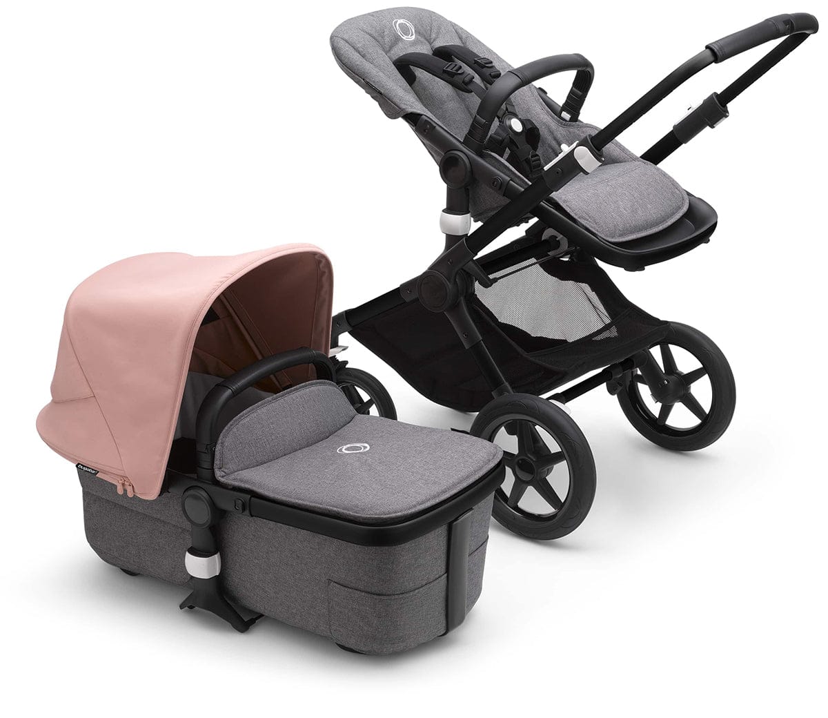 Bugaboo Fox3 Complete Stroller Bundle - Black / Grey Melange / Morning Pink