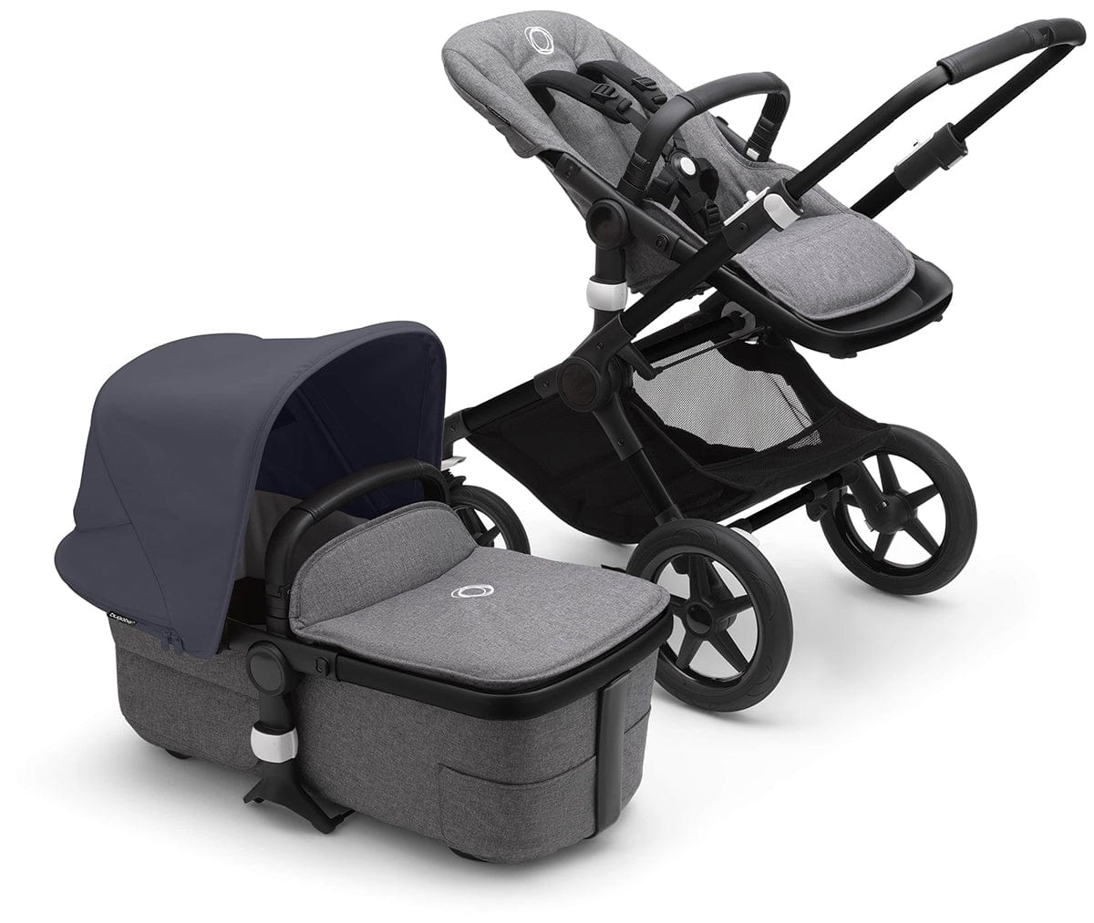 Bugaboo Fox3 Complete Stroller Bundle - Black / Grey Melange / Stormy Blue - 2306010051-2306010062