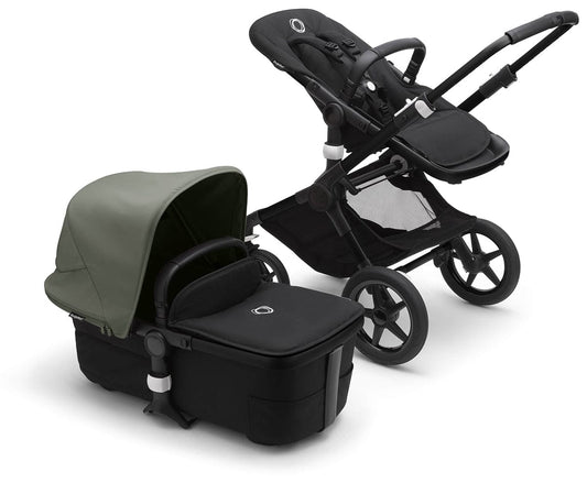 Bugaboo Fox3 Complete Stroller Bundle - Black / Midnight Black / Forest Green - 2306010050-2306010063