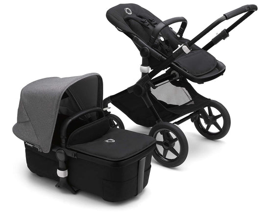 Bugaboo Fox3 Complete Stroller Bundle - Black / Midnight Black / Grey Melange - 2306010050-2306010061