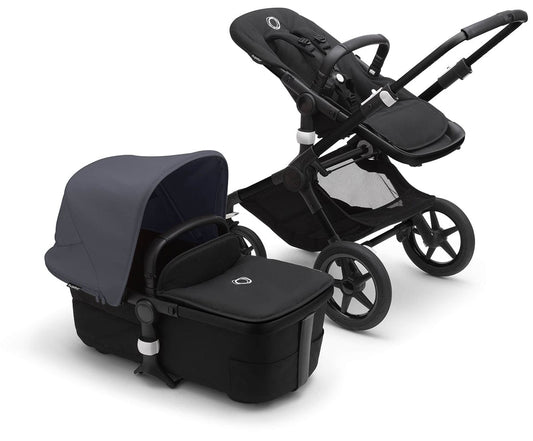 Bugaboo Fox3 Complete Stroller Bundle - Black / Midnight Black / Stormy Blue - 2306010050-2306010062