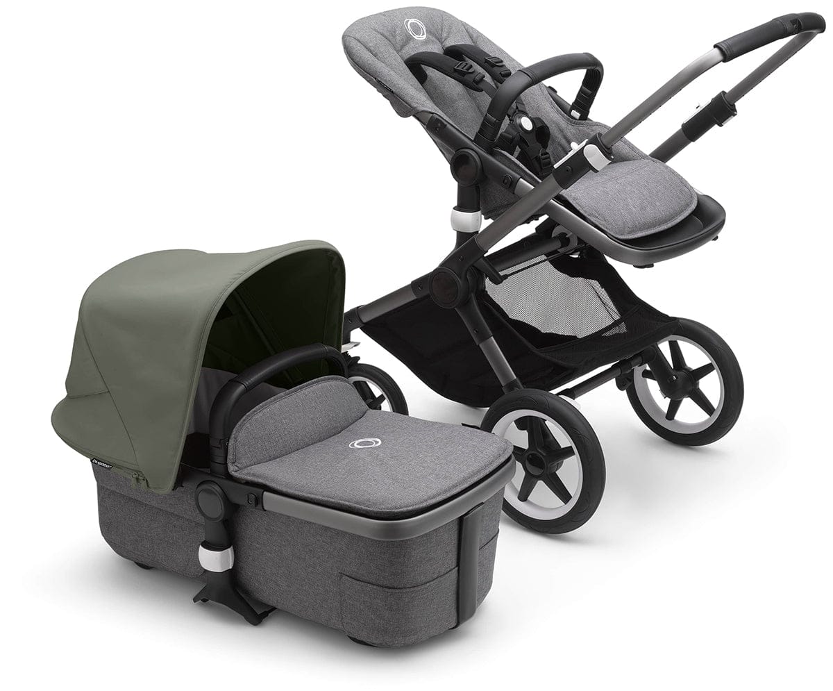 Bugaboo Fox3 Complete Stroller Bundle - Graphite / Grey Melange / Forest Green - 2306010049-2306010063