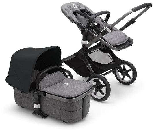 Bugaboo Fox3 Complete Stroller Bundle - Graphite / Grey Melange / Midnight Black - 2306010049-2306010060