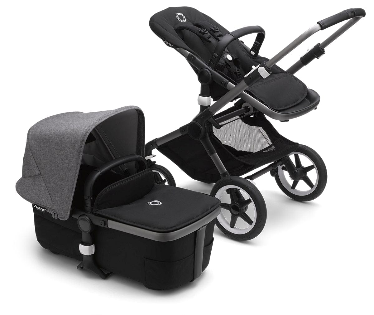 Bugaboo Fox3 Complete Stroller Bundle - Graphite / Midnight Black / Grey Melange - 2306010048-2306010061