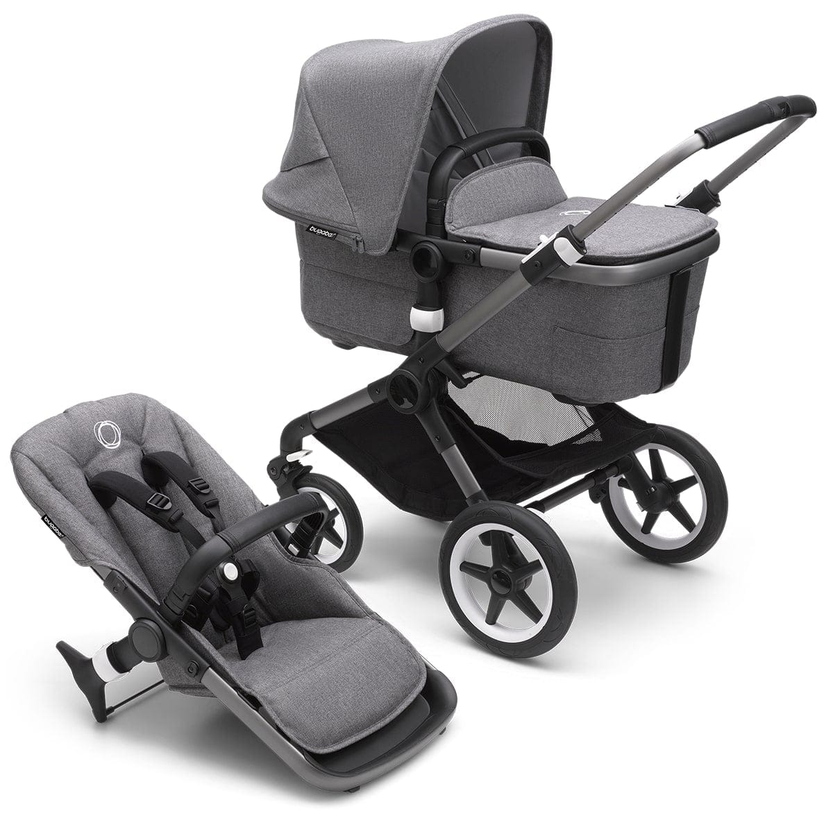 Bugaboo Fox3 Complete Stroller (One Box) - Graphite / Grey Melange / Grey Melange - 2306010010
