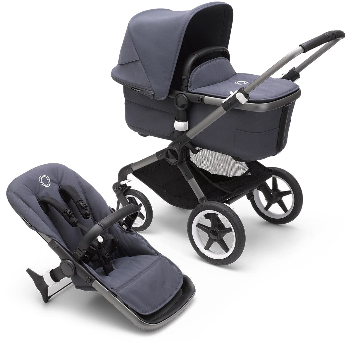Bugaboo Fox3 Complete Stroller (One Box) - Graphite / Stormy Blue / Stormy Blue - 2306010012
