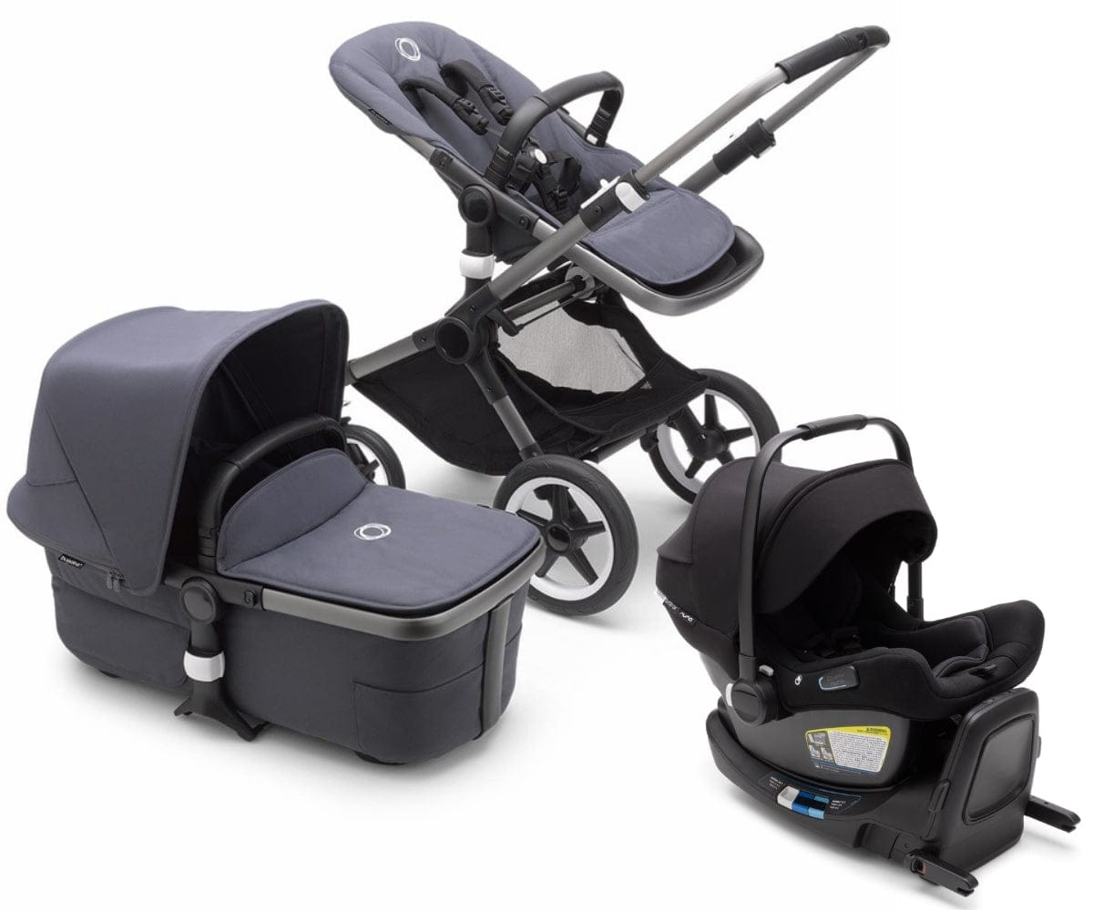 Bugaboo Fox3 + Turtle Air Travel System Bundle - Graphite / Stormy Blue / Stormy Blue / Black - 2306010012-80803ZW03