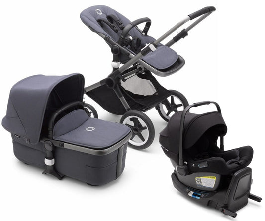 Bugaboo Fox3 + Turtle Air Travel System Bundle - Graphite / Stormy Blue / Stormy Blue / Black - 2306010012-80803ZW03