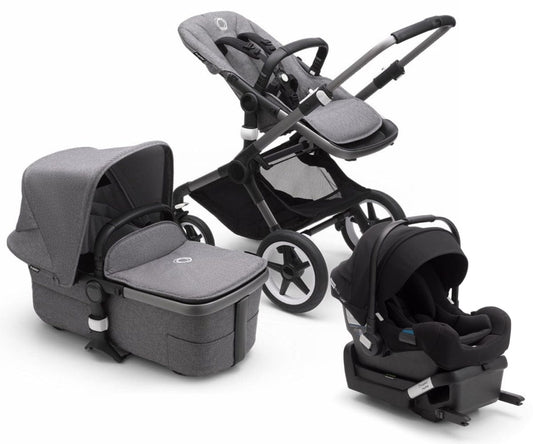 Bugaboo Fox3 + Turtle One Travel System Bundle - Graphite / Grey Melange / Grey Melange / Black - 2306010010-81703ZW01