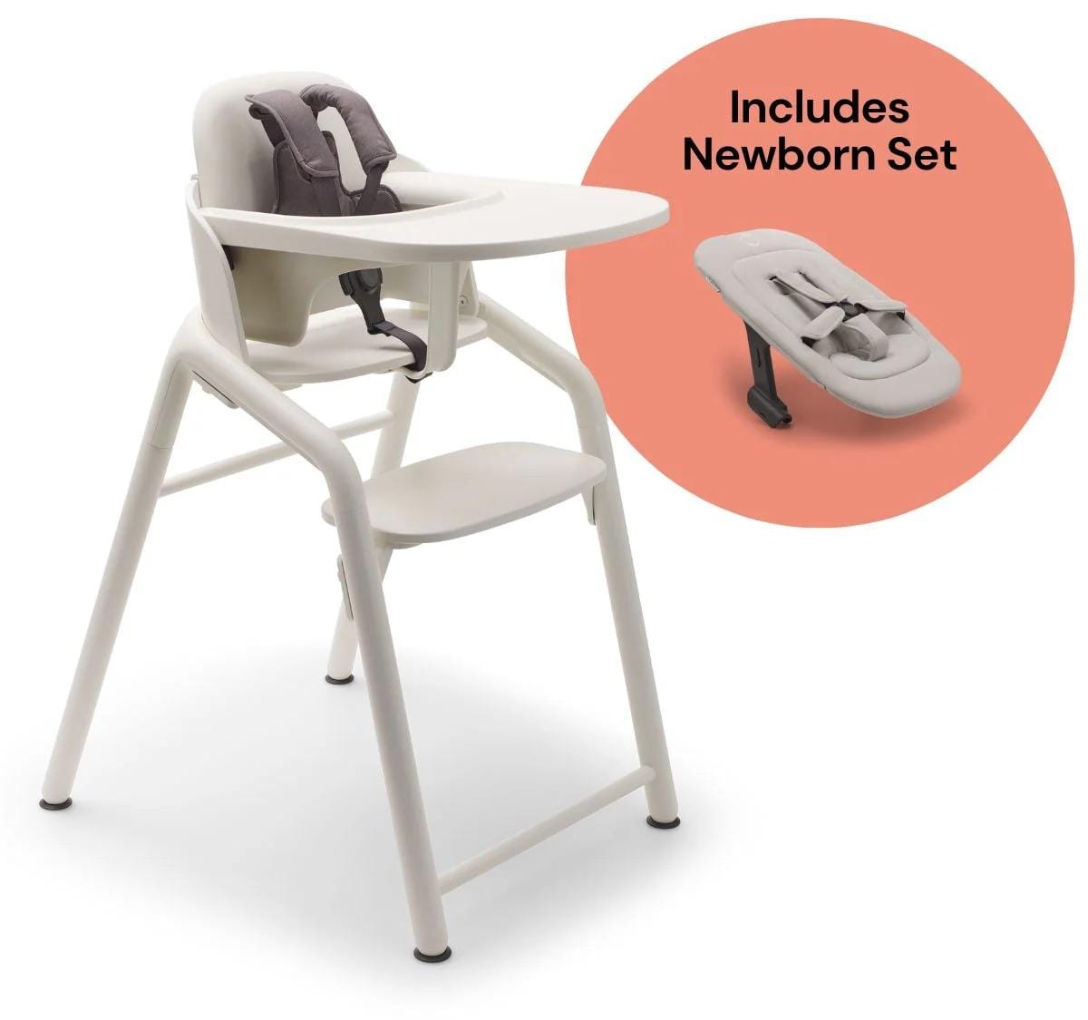 Bugaboo Giraffe Complete High Chair + Newborn Set Bundle - White / Polar White - 200008018-200004005
