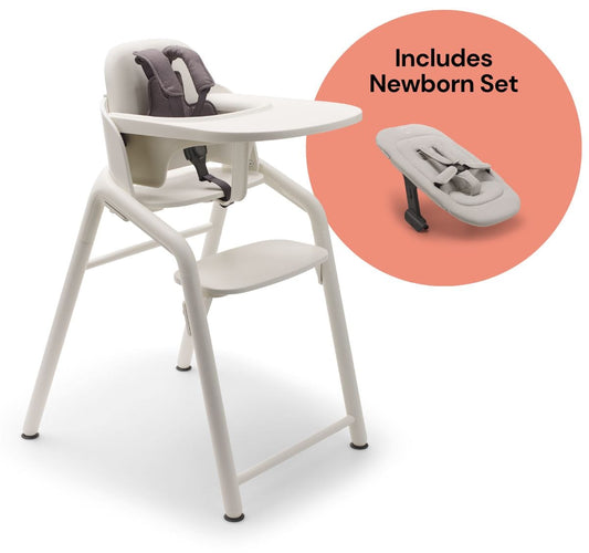 Bugaboo Giraffe Complete High Chair + Newborn Set Bundle - White / Polar White