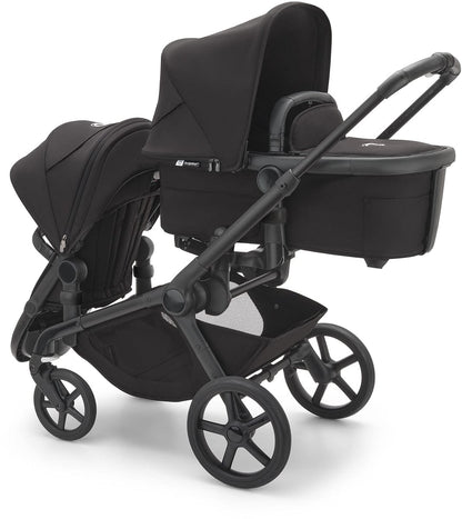 Bugaboo Kangaroo All-Position Newborn Double Stroller Bundle - Black / Desert Taupe / Desert Taupe - APN-100280028-100281018