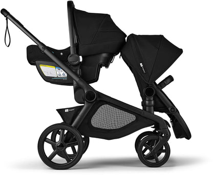 Bugaboo Kangaroo All-Position Newborn Double Stroller + Turtle Air Shield By Nuna Travel System Bundle - Black / Dark Cherry / Dark Cherry / Black - APN-TRVL-100280024-100281019
