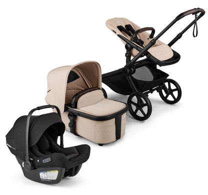 Bugaboo Kangaroo Complete + Turtle Air Shield By Nuna Travel System Bundle - Black / Desert Taupe / Desert Taupe / Black - 100280028-400016001