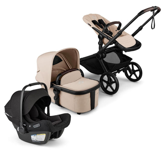 Bugaboo Kangaroo Complete + Turtle Air Shield By Nuna Travel System Bundle - Black / Desert Taupe / Desert Taupe / Black - 100280028-400016001