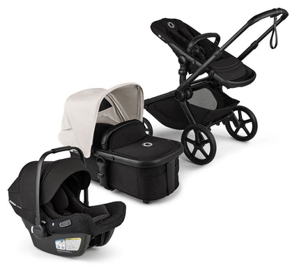 Bugaboo Kangaroo Complete + Turtle Air Shield By Nuna Travel System Bundle - Black / Midnight Black / Misty White / Black - 100280019-400016001