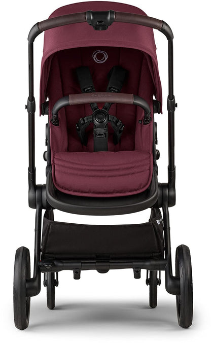 Bugaboo Kangaroo Complete Single-to-Double Stroller - Black / Dark Cherry / Dark Cherry - 100280024