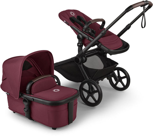 Bugaboo Kangaroo Complete Single-to-Double Stroller - Black / Dark Cherry / Dark Cherry - 100280024