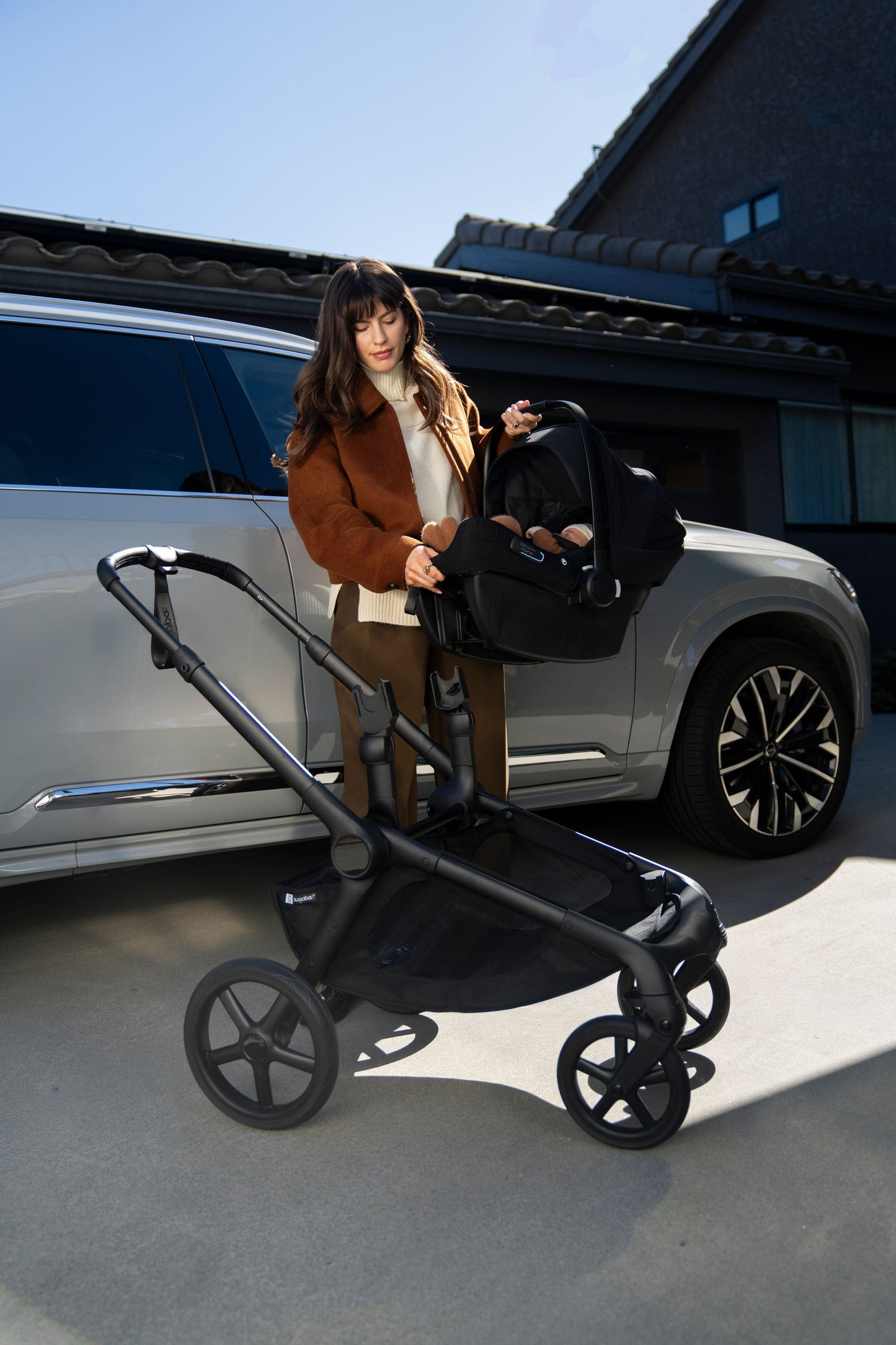 Bugaboo Kangaroo Complete Stroller + Turtle Air Shield By Nuna Travel System Bundle - Black / Desert Taupe / Desert Taupe / Black - 100506001-400016001